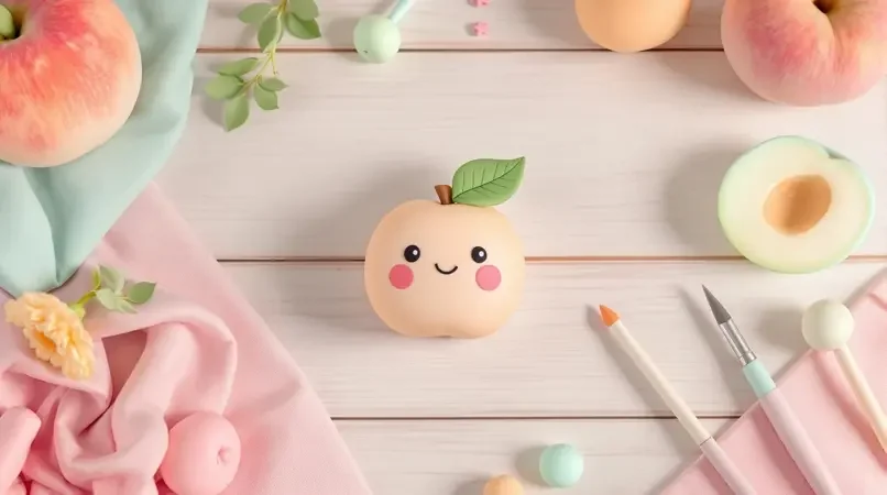 手作黏土教程：捏一只可爱的桃子小摆件 - 做暧视频手工创意内容封面